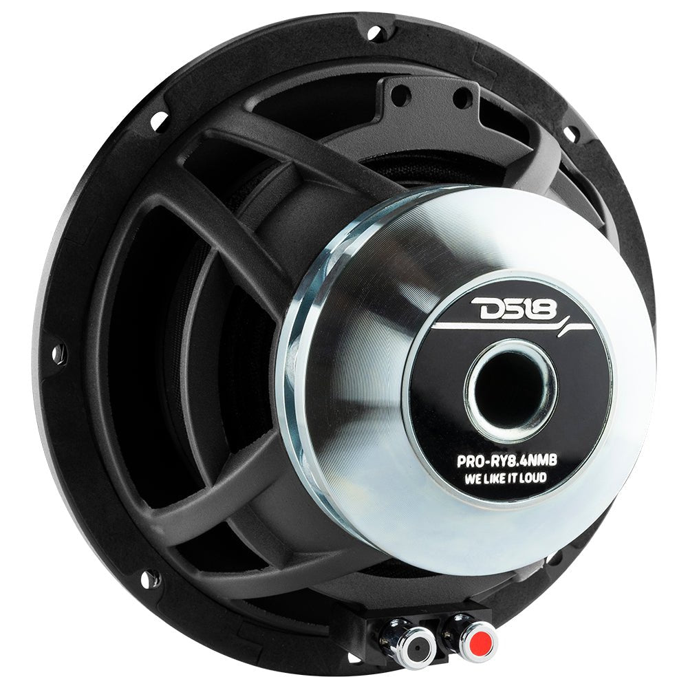 DS18 PRO 8" Neodymium Water resistant Carbon Fiber Cone Mid-Bass Woofer 250 Watts Rms 4-Ohm