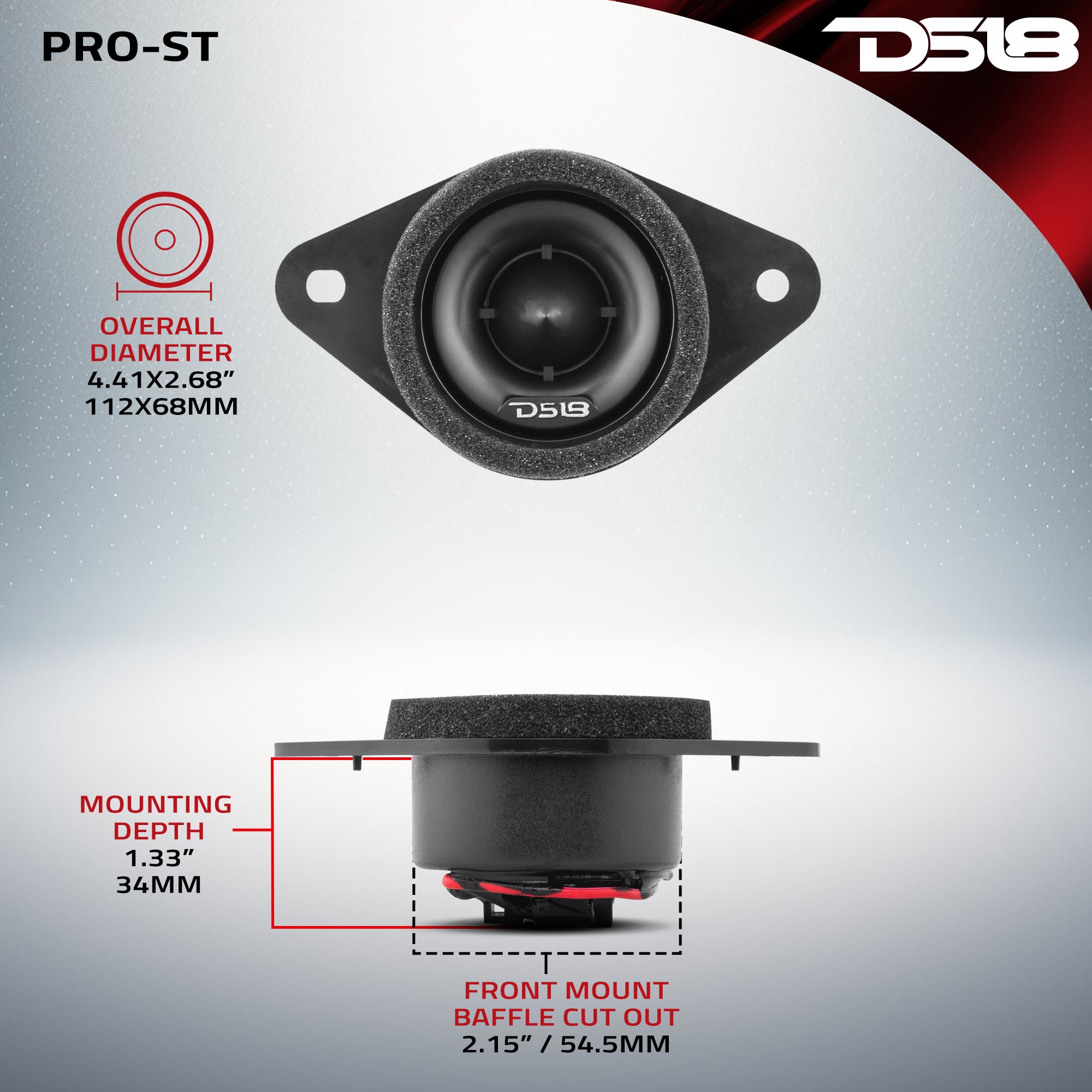 DS18 1.9" OEM Replacement Neodymium Tweeter | Compatible With Most Toyota and Subaru Vehicles