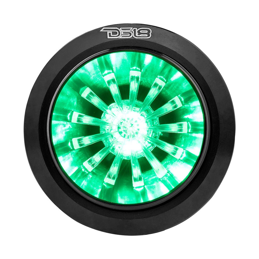 DS18 1.6" Shallow High Compression Neodymium Super Bullet Tweeter 140 Watts 1" Polyether Ether Ketone 4-Ohm Vc With RGB LED Lights