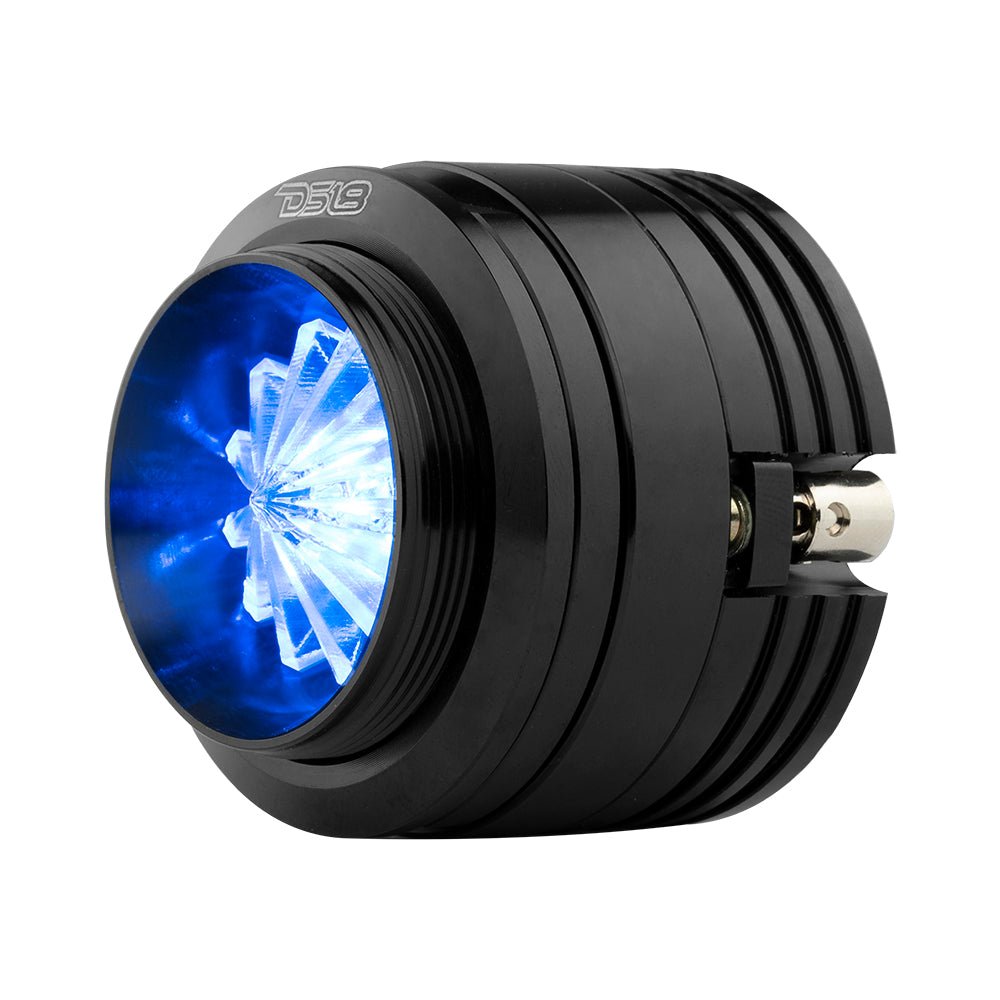 DS18 1.6" Shallow High Compression Neodymium Super Bullet Tweeter 140 Watts 1" Polyether Ether Ketone 4-Ohm Vc With RGB LED Lights