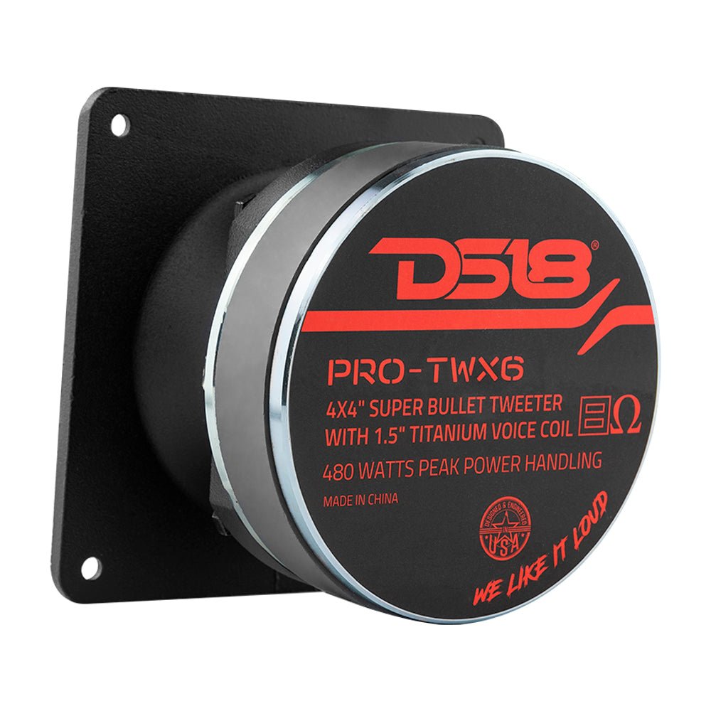 DS18 4" x 4" Super Bullet Tweeter 240 Watts 1.5" Titanium 8-Ohm Vc