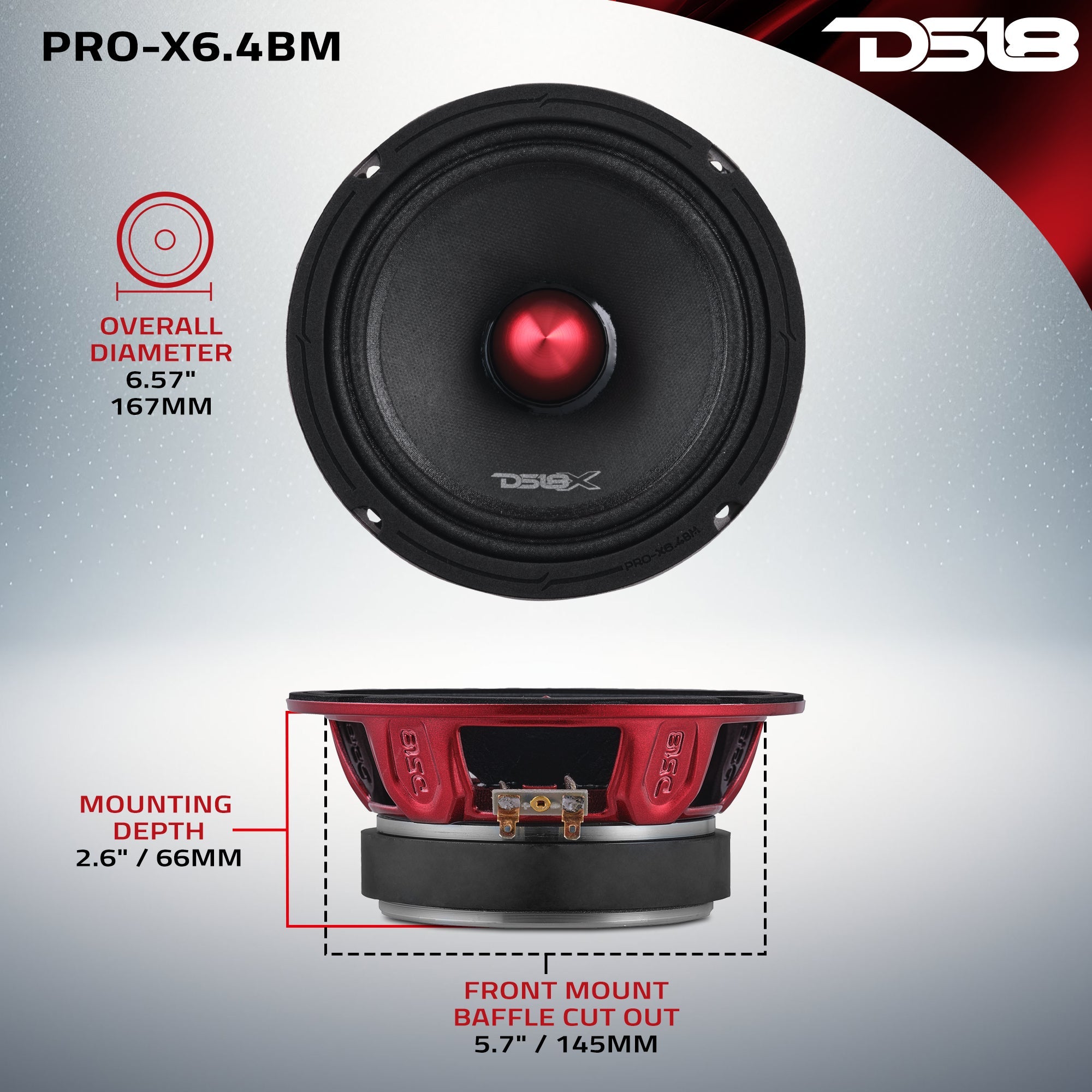 DS18 Pro Audio Loudspeakers Package - Pair 6.5" Speakers + Pair of Tweeters