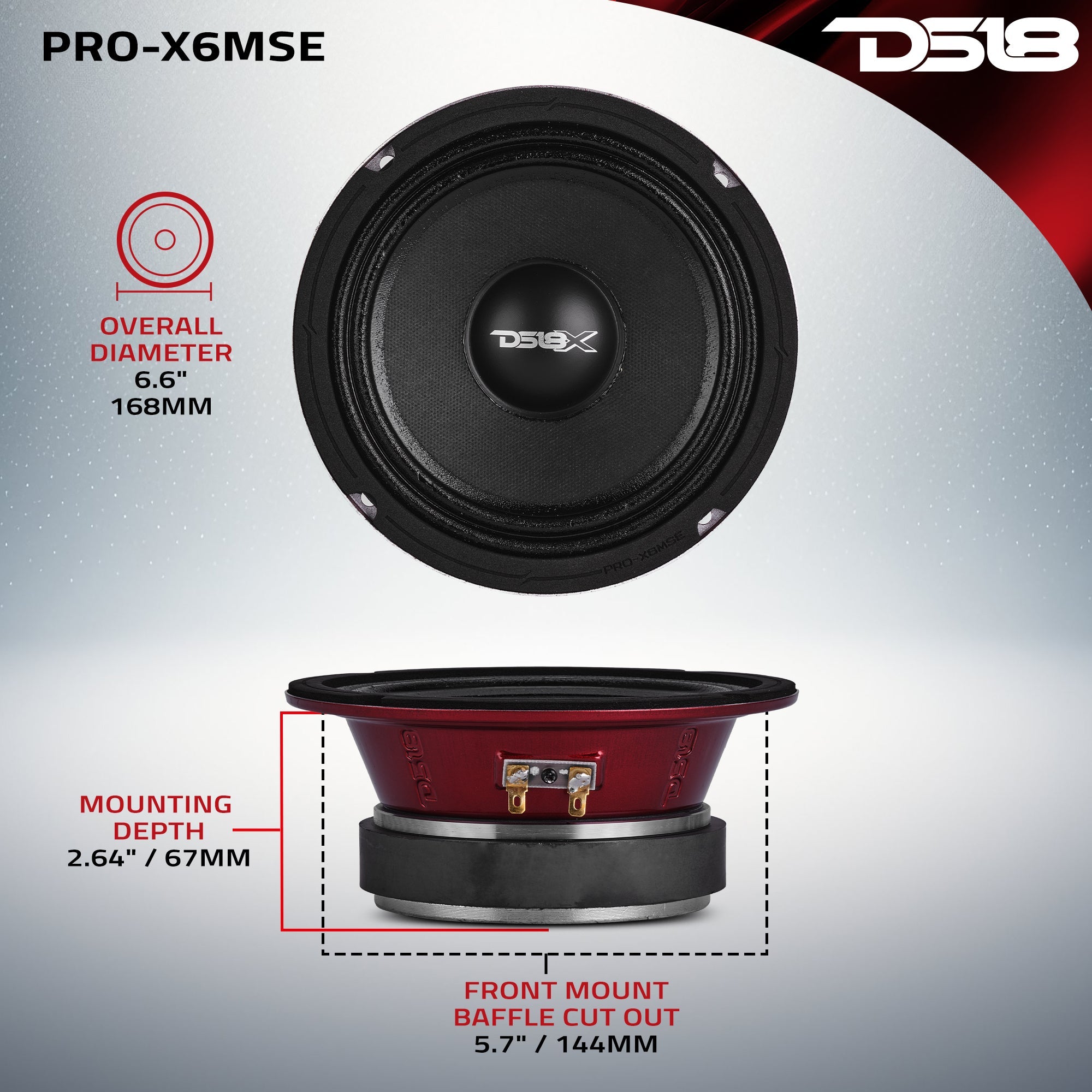 DS18 6.5” Sealed Back Mid-Range Loudspeaker | 500W | 8-Ohm