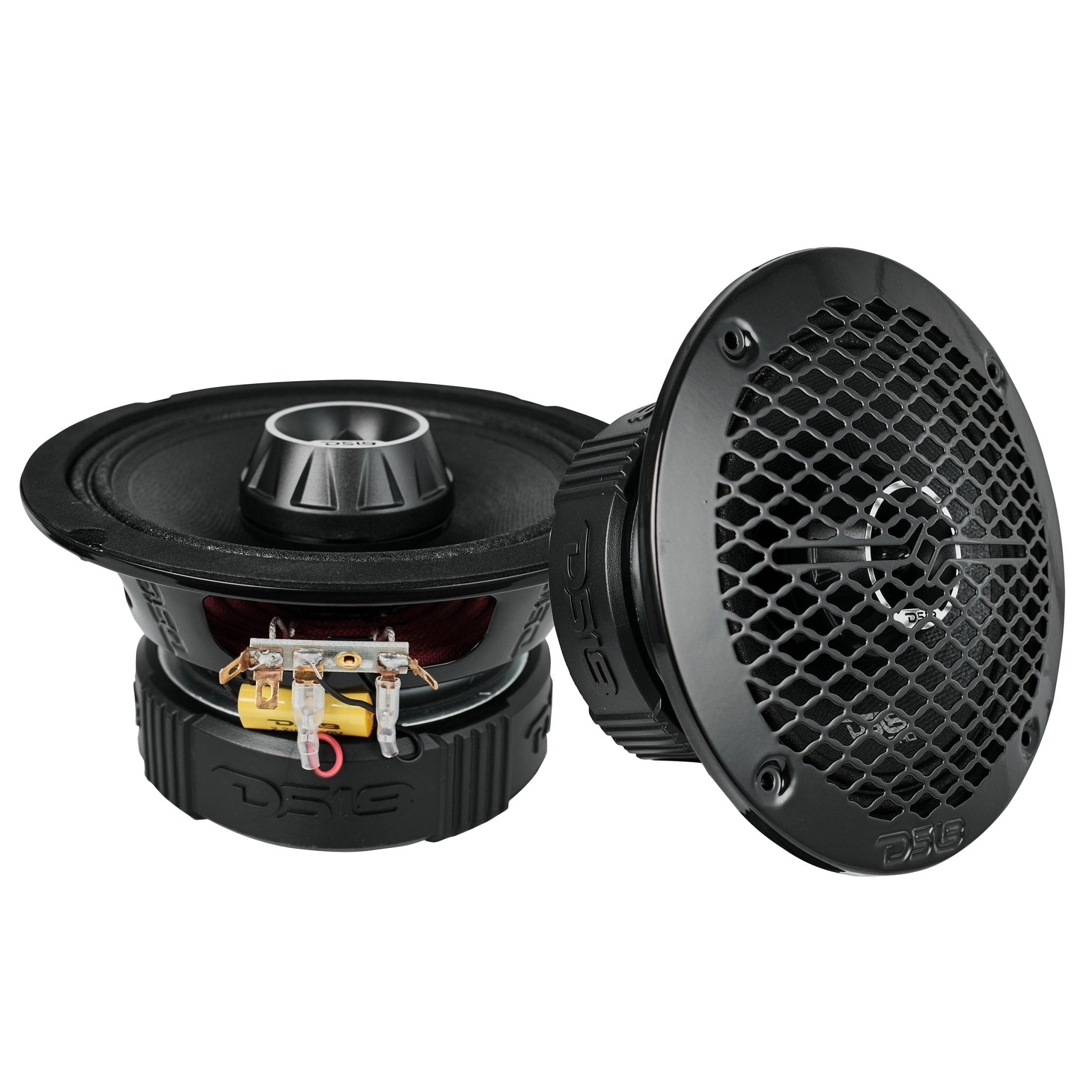 DS18 6.5" PRO Midrange Coaxial Speakers with Amplifier and OEM Adapters