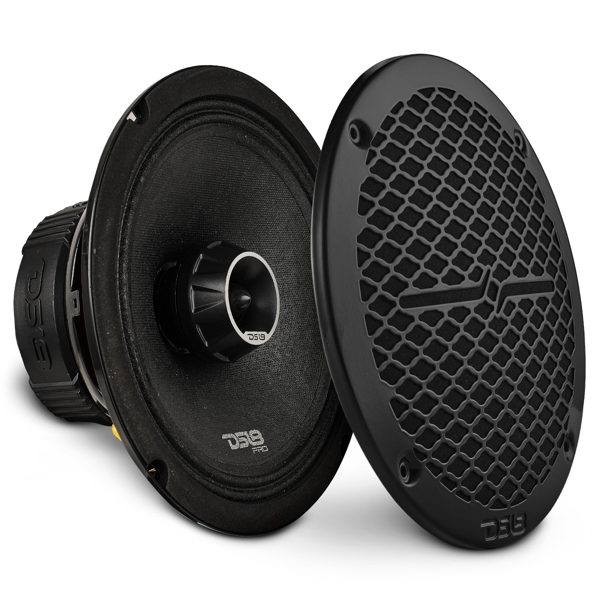 DS18 PRO-ZT 8" Coaxial Mid-Range Loudspeaker with Water-Resistant Cone Built-in Bullet Tweeter and Grill | 275W RMS 4-Ohm