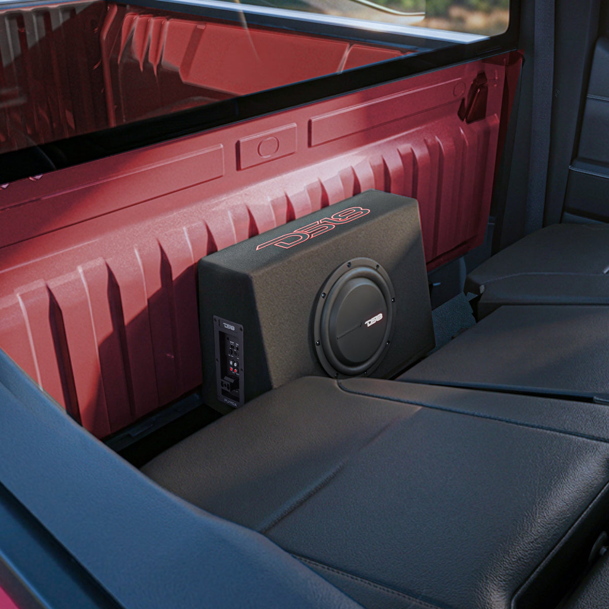 DS18 PU110A 10” Amplified Shallow Subwoofer Enclosure for Pickup Trucks — view 2 of 5