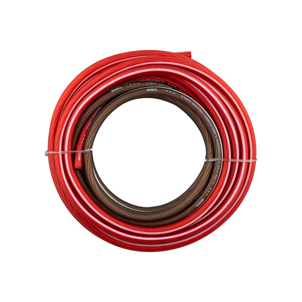 DS18 4-GA Ultra Flex Power Wire 5ft Black And 20ft Red