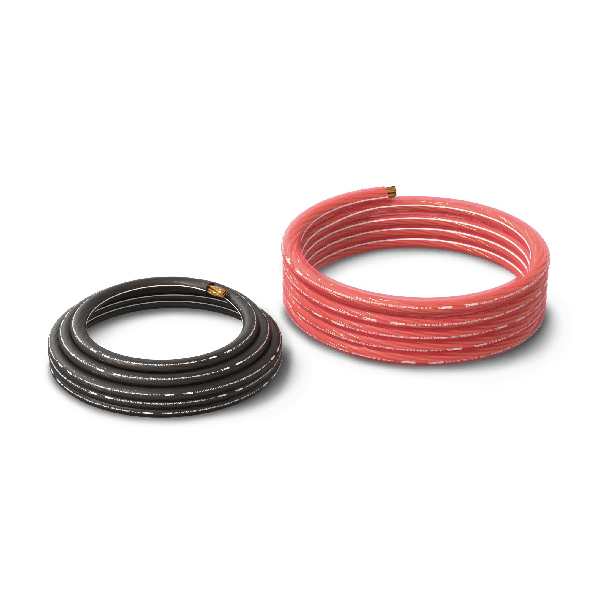 DS18 4-GA Ultra Flex OFC Ground Power Cable 5 Ft Black and 20 Ft Red Kit