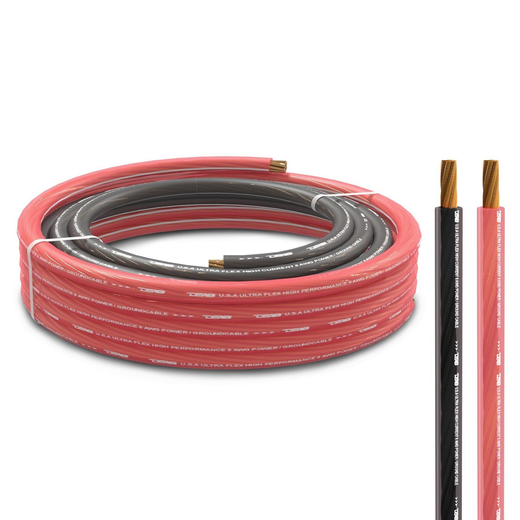 DS18 0-GA Ultra Flex CCA Ground Power Cable 5 Ft Black and 20 Ft Red Kit