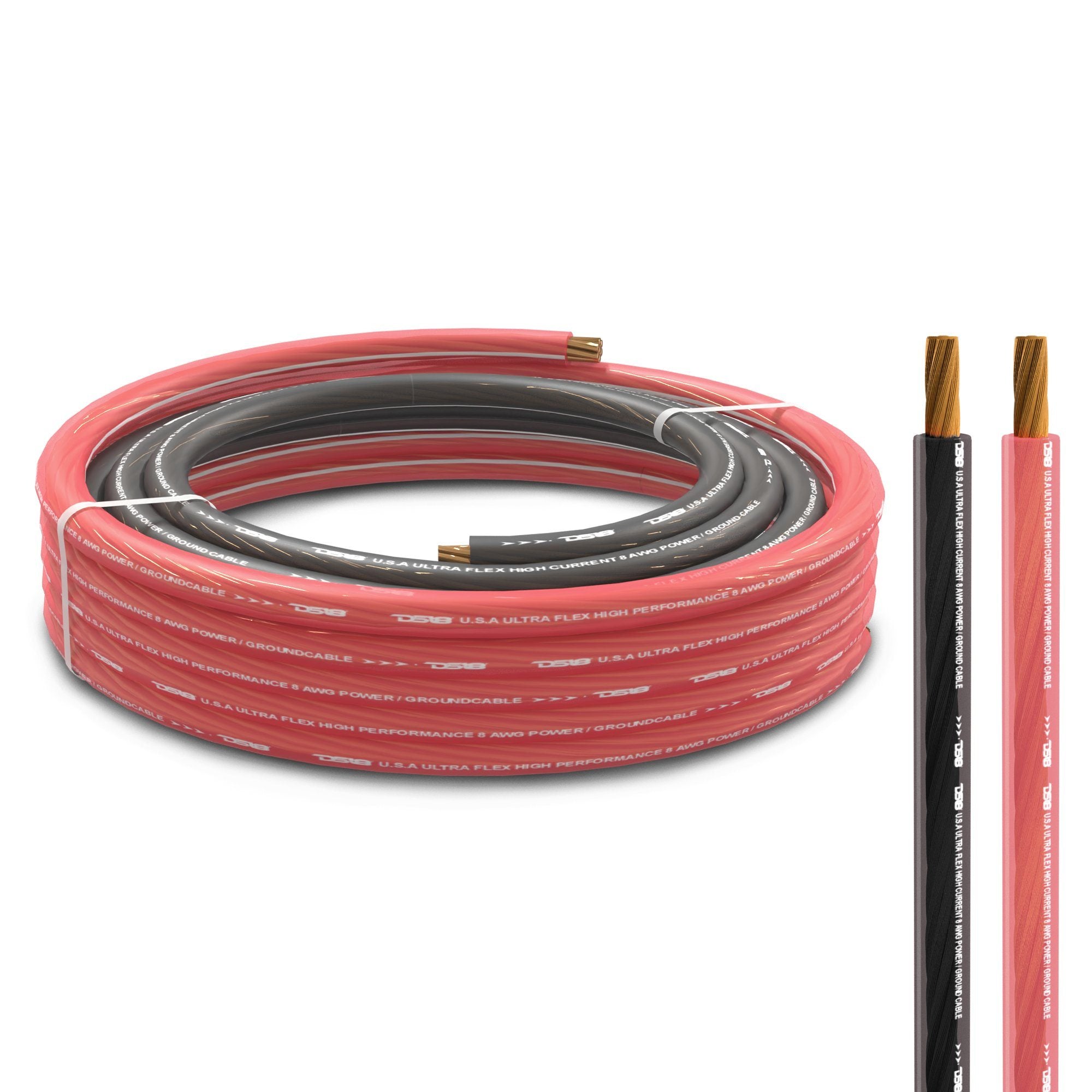 DS18 4-GA Ultra Flex Power Wire 5ft Black And 20ft Red