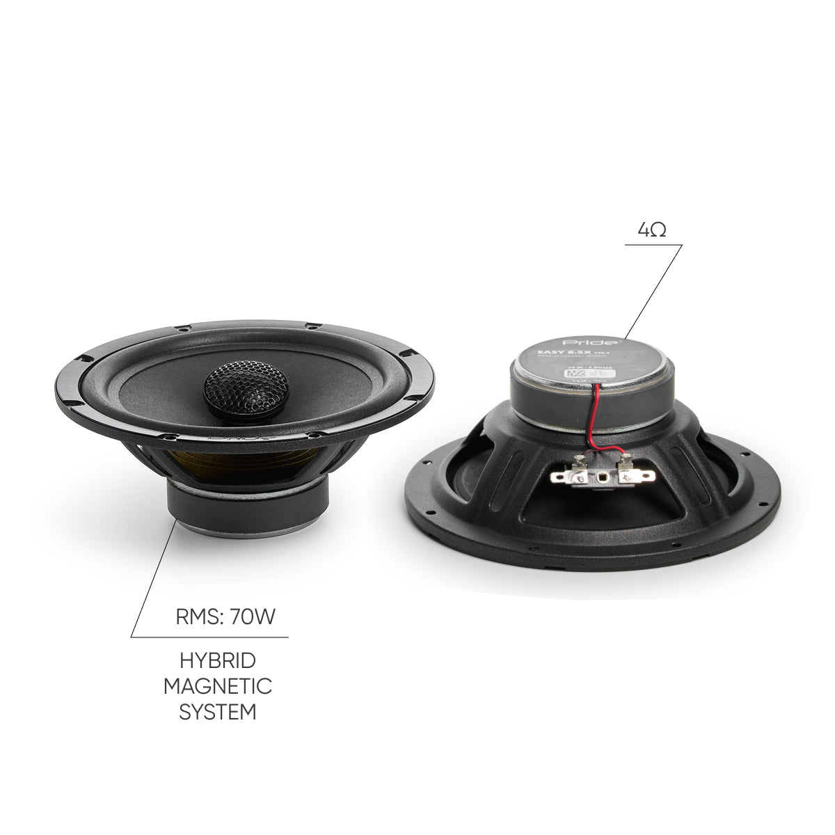 Pride Audio Easy 6.5X v2 2-Way Coaxial Speakers 70W RMS (Pair) — view 2