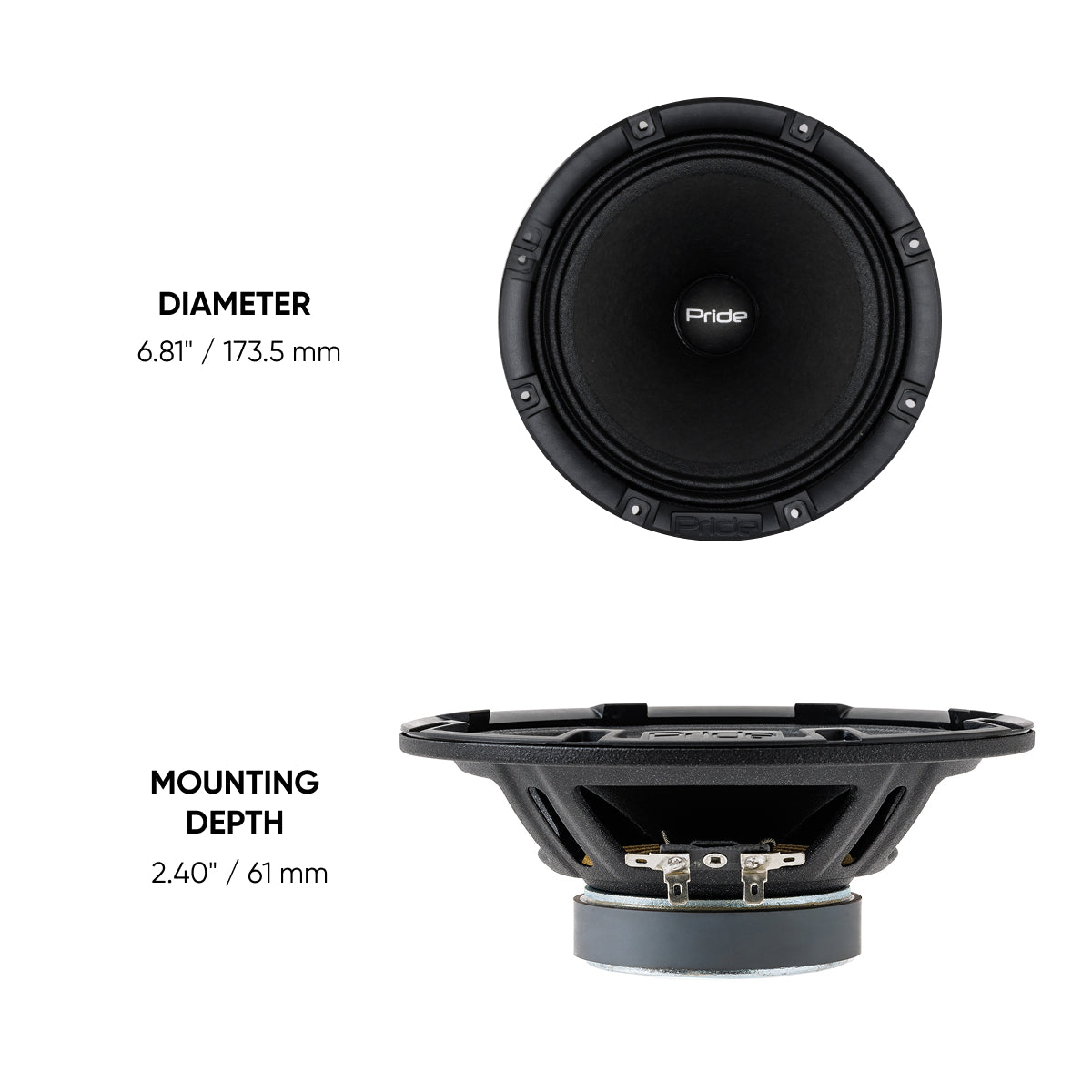 Pride Audio Ruby Light 6.5 v2 Pro Audio Midrange Speakers 90W RMS (Pair) — view 5