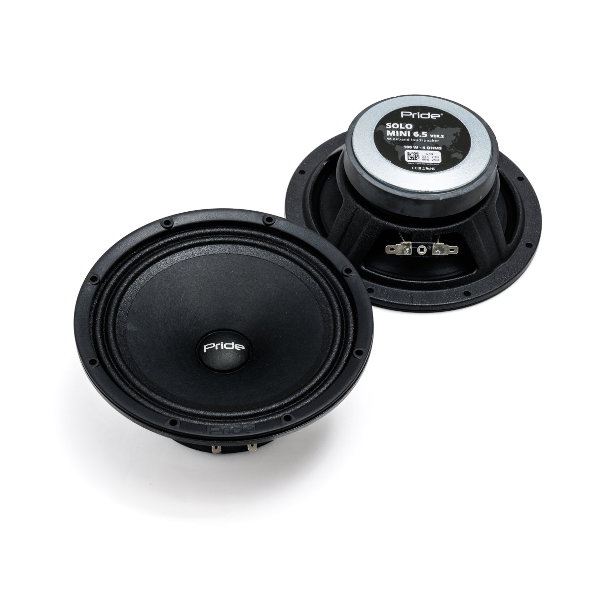 Pride Audio Solo mini v2 6.5" Pro Audio Midrange Speakers 100W RMS (Pair)