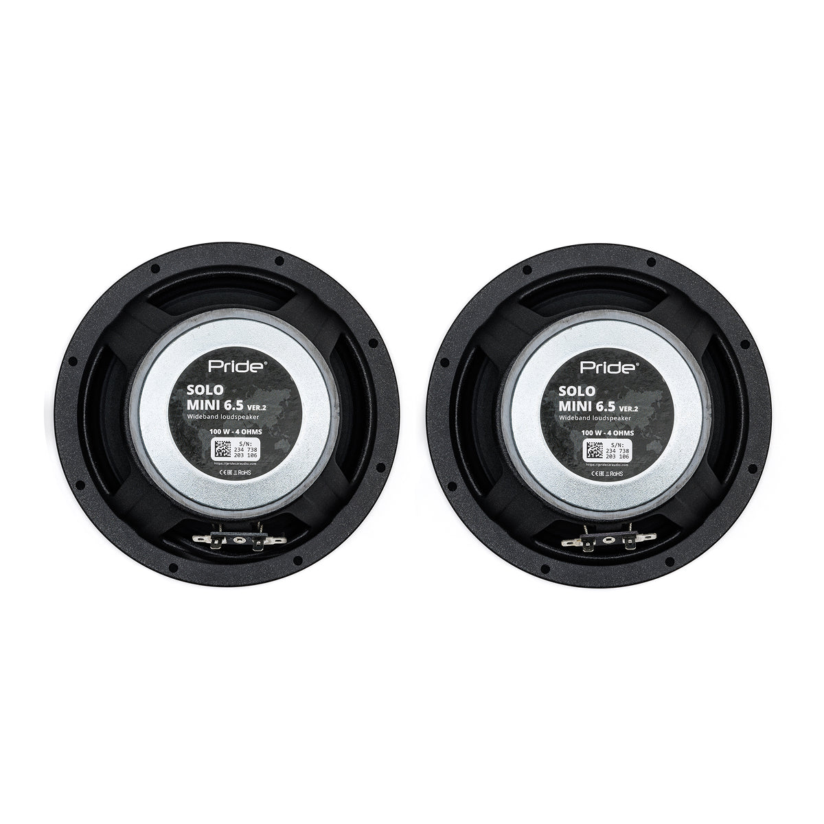Pride Audio Solo mini v2 6.5" Pro Audio Midrange Speakers 100W RMS (Pair) — view 10