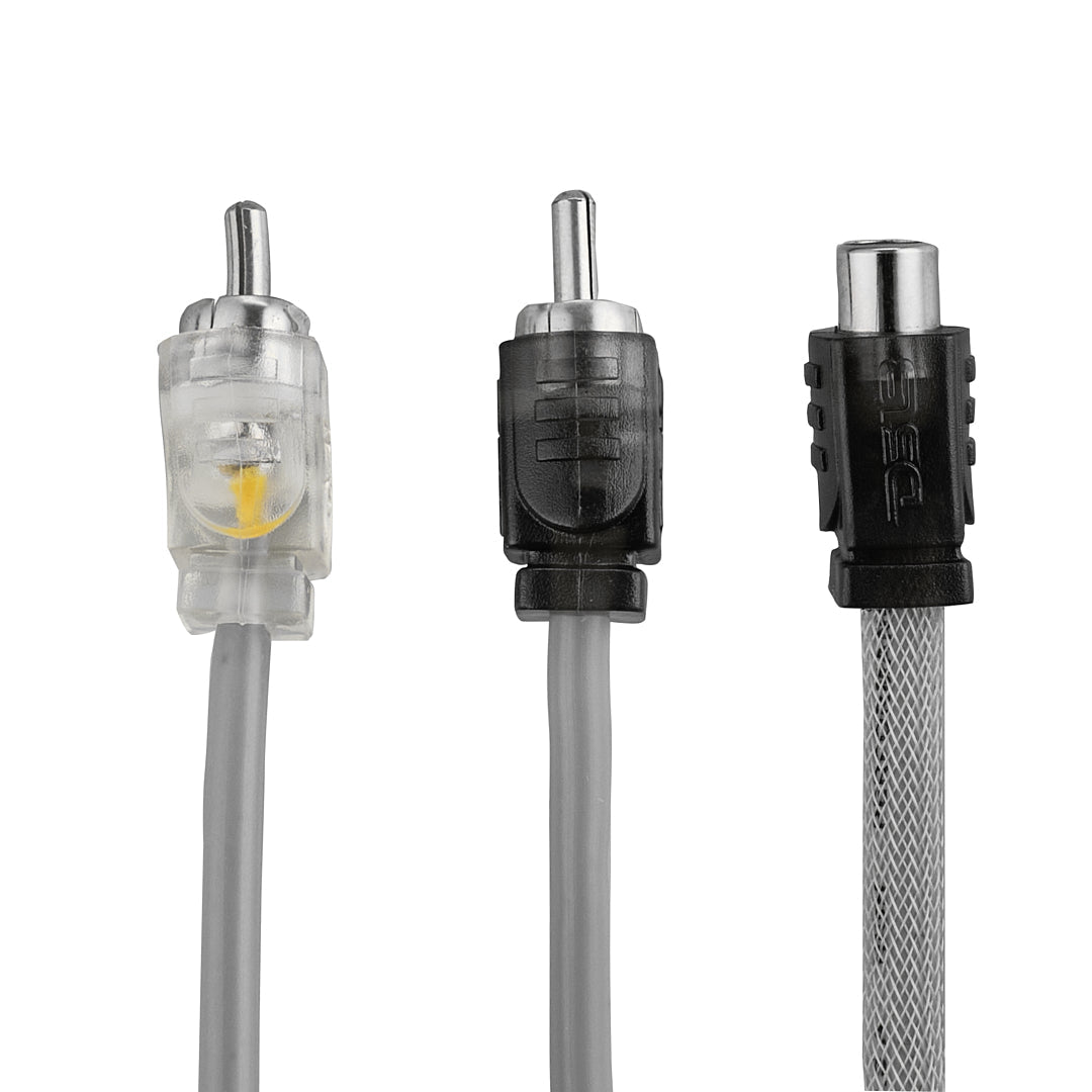 DS18 Level 2 RCA 100% Copper OFC Y Connector 1 FEMALE to 2 MALE - SILVER