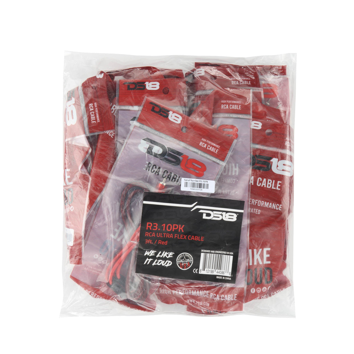 DS18 R3.10PK Level 2 RCA 100% Copper OFC 3 Feet - Pack 10 pieces — view 2 of 2