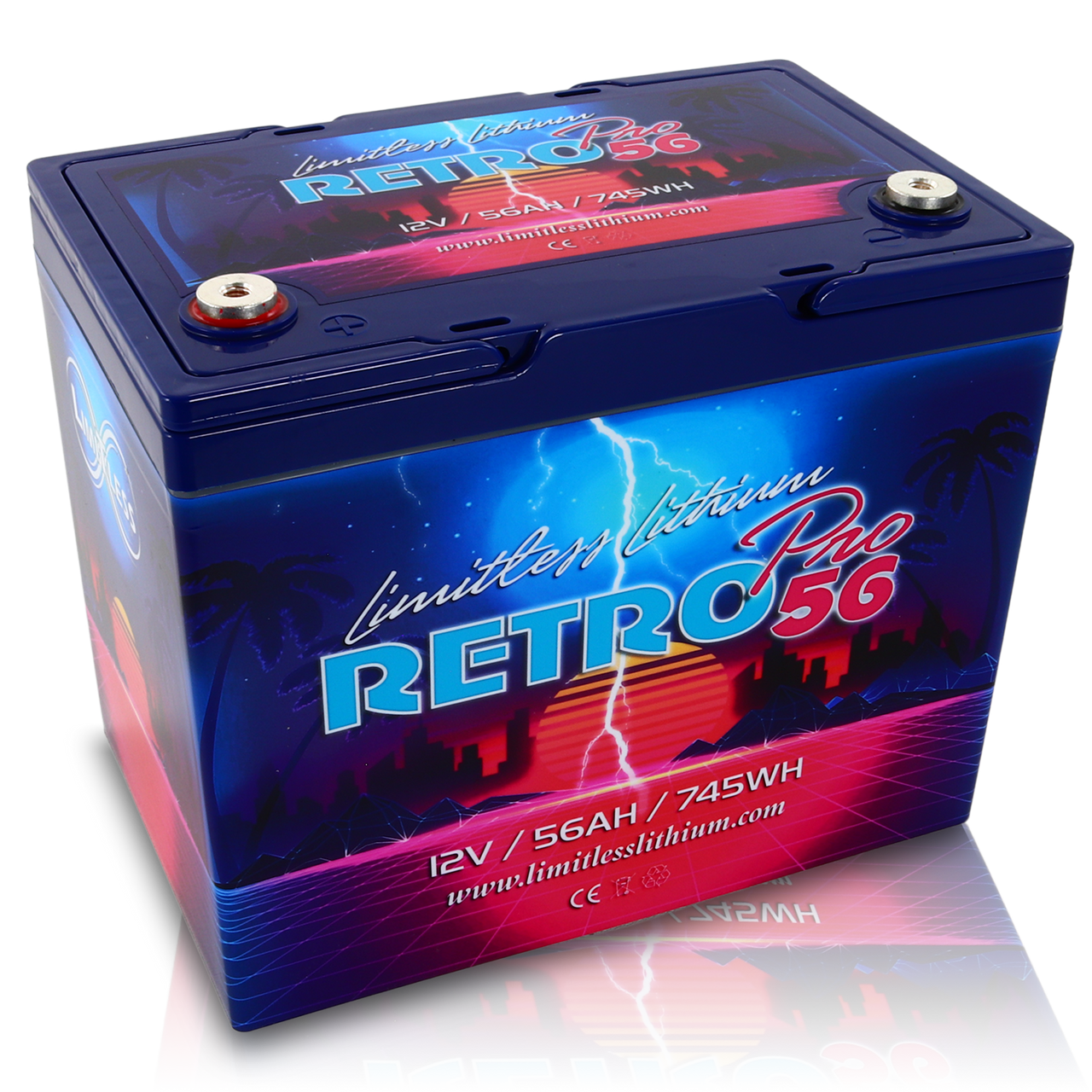 Limitless Lithium Retro Pro 56 12V LiFePO4 Car Audio Battery 56Ah Group 24