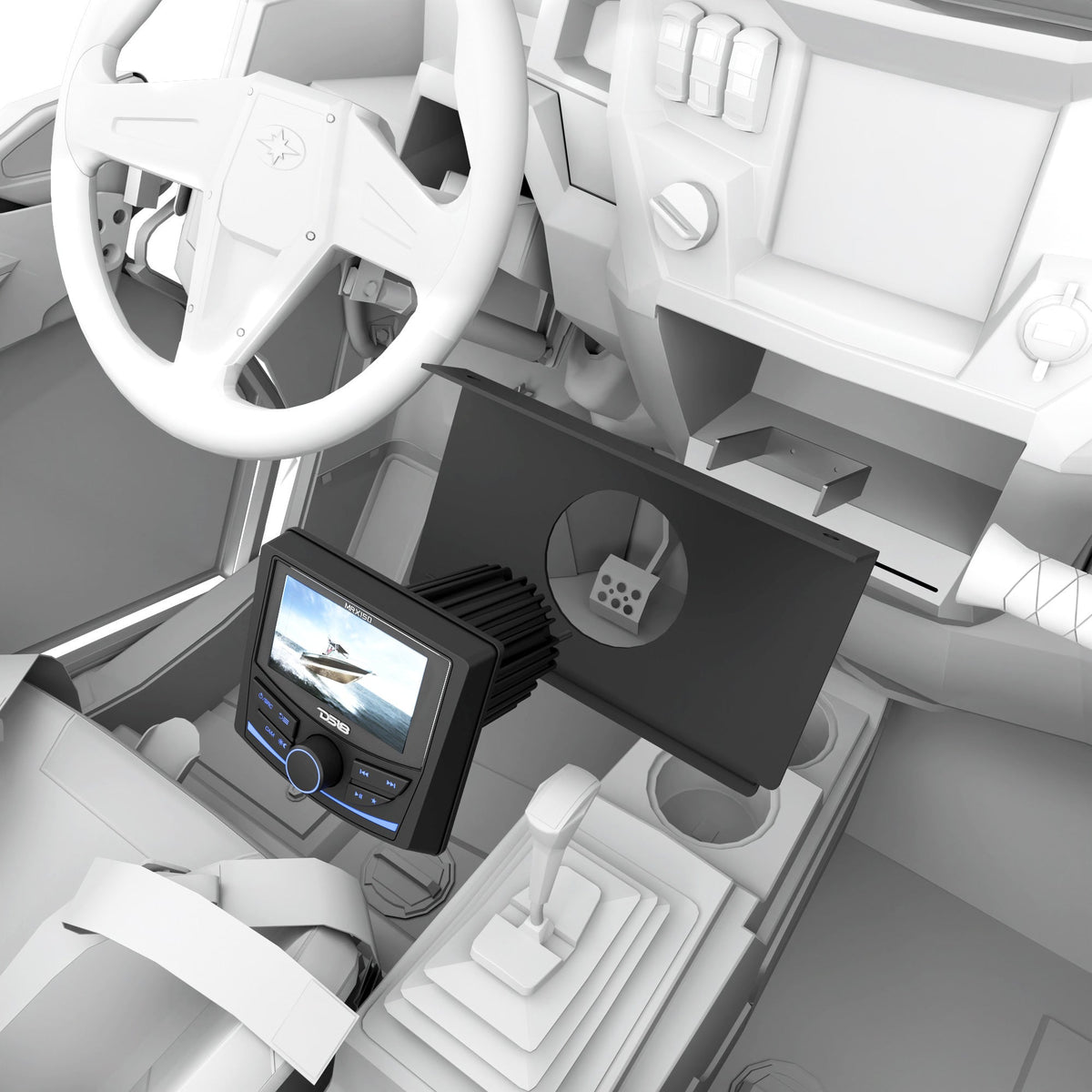 DS18 RZR-DASHPOCKET Polaris RZR-XP 2014-2023 Pocket Mount Compatible with MRX150 Head-Unit — view 2 of 5