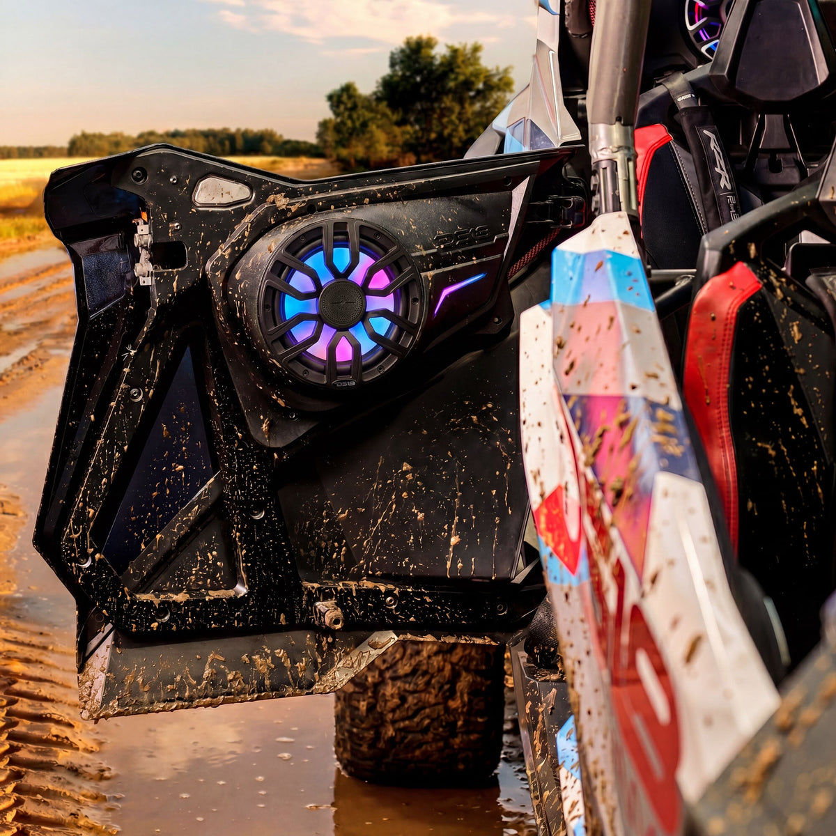 DS18 RZR-PROBD8LD Polaris RZR Rear Door Panels Loaded with NXL-IQ/BK 8" Coaxial Speakers — view 2 of 5