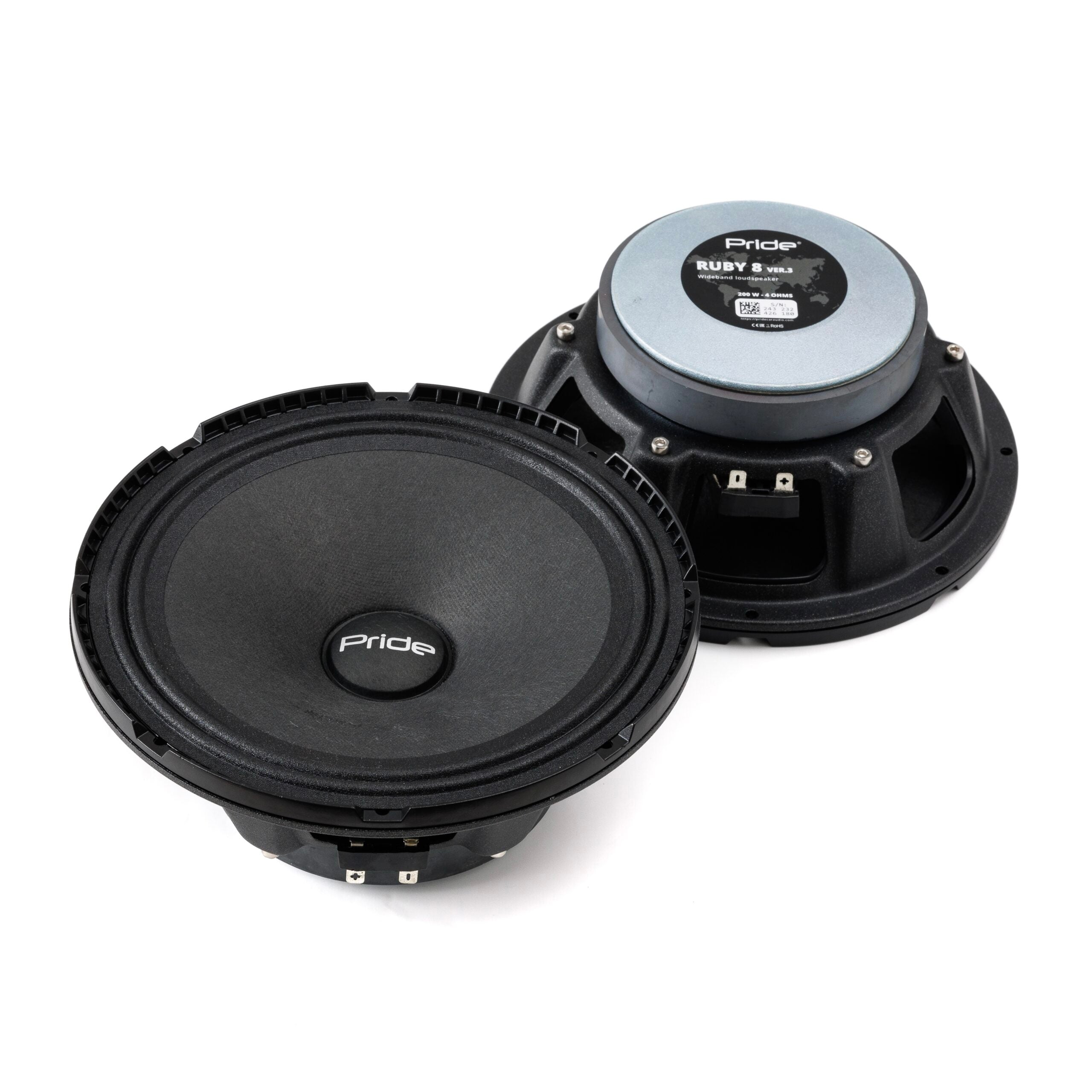 Pride Audio Ruby 8 v3 Pro Audio Midbass Speakers 200W RMS (Pair)
