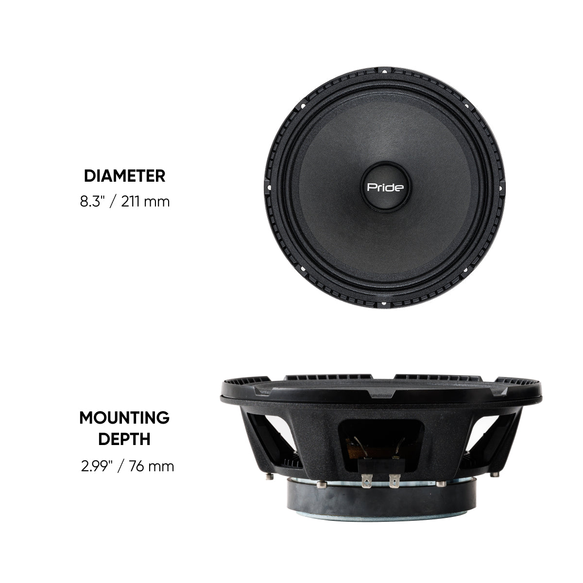 Pride Audio Ruby 8 v3 Pro Audio Midbass Speakers 200W RMS (Pair) — view 5