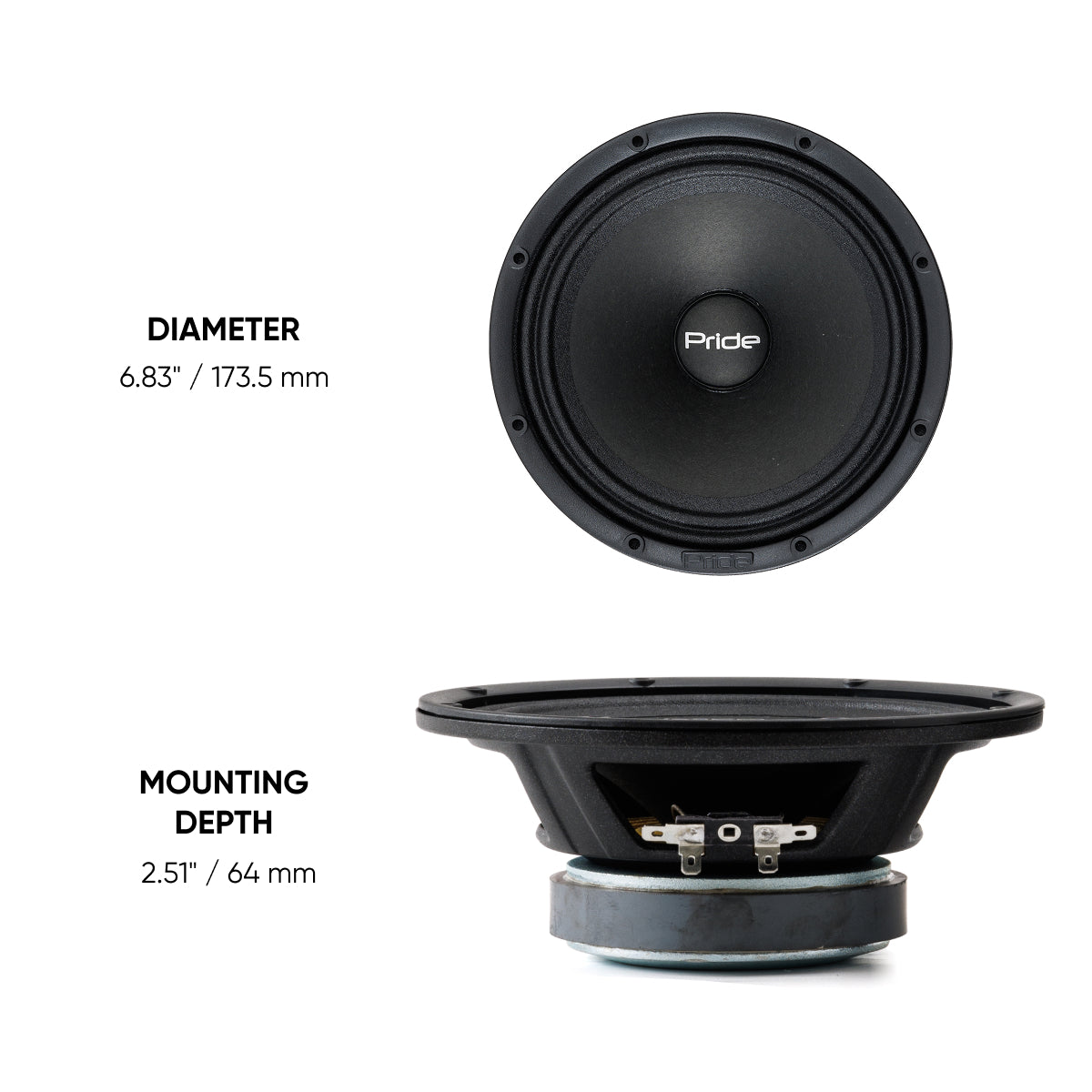 Pride Audio Ruby Voice 6.5 v2 Pro Audio Midrange Speakers 150W RMS (Pair) — view 5