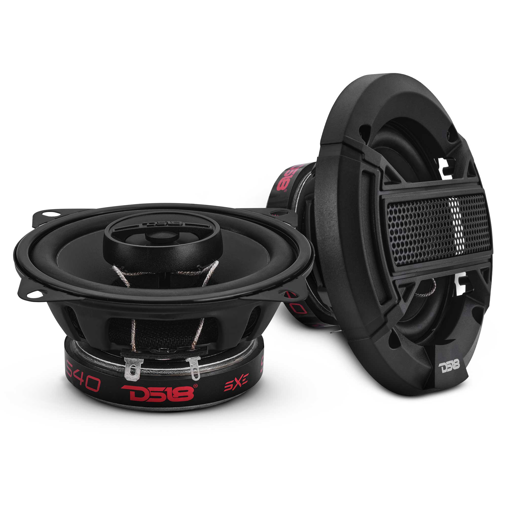 DS18 SELECT 4” 2-Way Coaxial Speaker with Grille | 40W RMS 4-Ohm