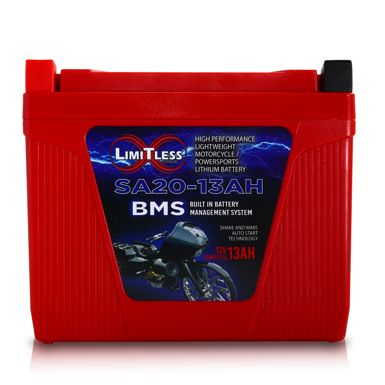 Limitless Lithium Shake Awake 13Ah 12V LiFePO4 Smart Motorcycle Battery (Case 20) (2)