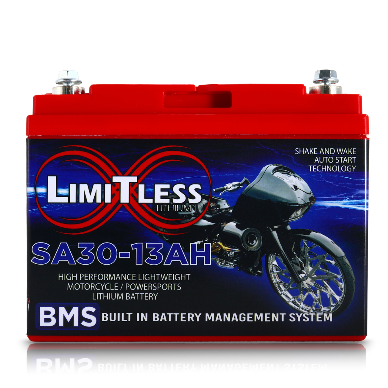 Limitless Lithium Shake Awake 13Ah 12V LiFePO4 Smart Motorcycle Battery (Case 30) (2)