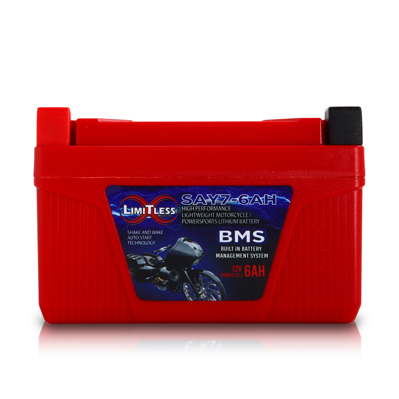 Limitless Lithium Shake Awake 6Ah 12V LiFePO4 Smart Motorcycle Battery (Case Y7) + 3.5A Maintainer (3)