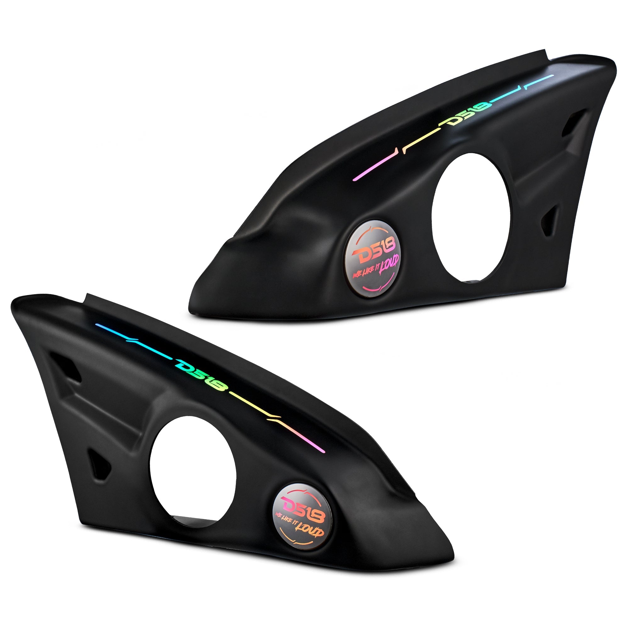 DS18 Polaris Slingshot Arm Rest Empty Enclosure With Digital Led Lights fits 2 x 6.5" Speakers | 2015 - Current