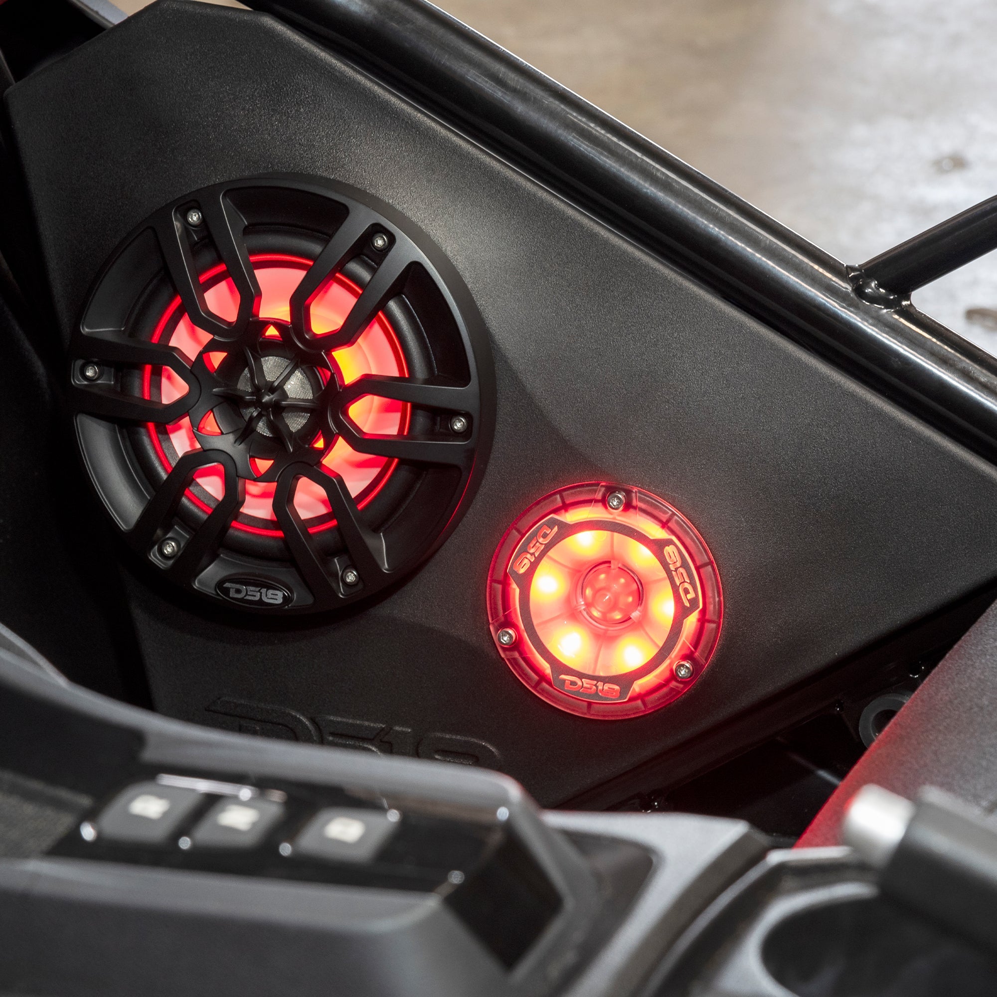 DS18 Polaris Slingshot Front Kick Panel 2 X 6.5" Empty Enclosure | 2015 - Current