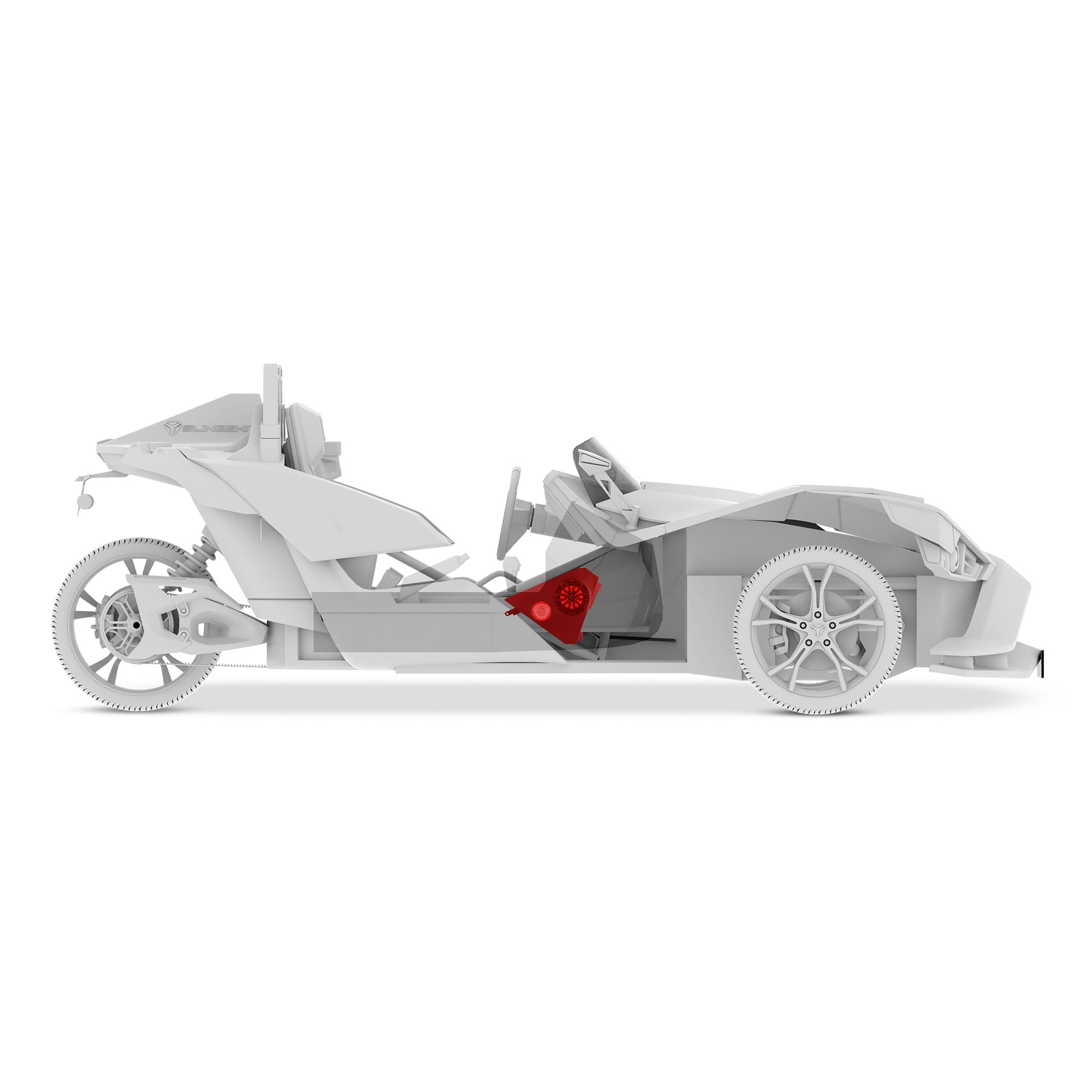 DS18 Polaris Slingshot Front Kick Panel 2 X 6.5" Enclosure with NXL-6/BK and PRO-TW1L | 2015 - Current