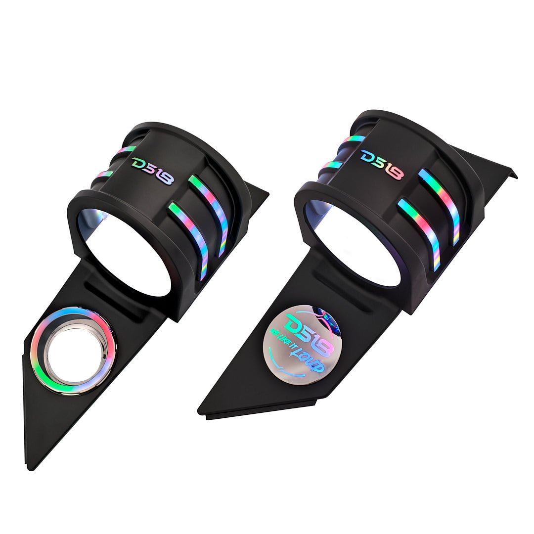 DS18 Polaris Slingshot Headrest Empty Enclosure With Digital LED Lights fits 4 x 6.5" Speakers | 2015 - Current