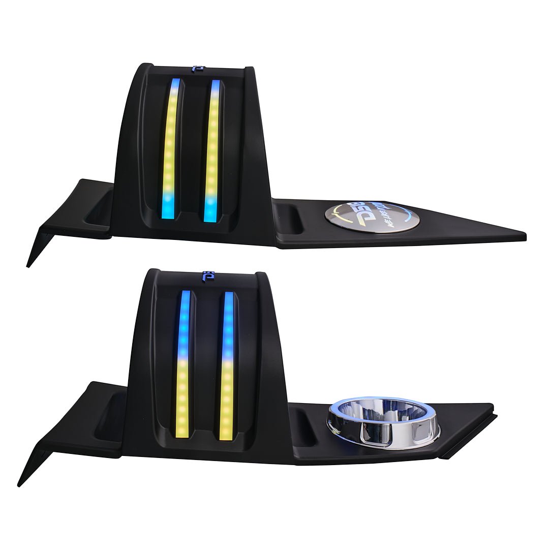 DS18 Polaris Slingshot Headrest Empty Enclosure With Digital LED Lights fits 4 x 6.5" Speakers | 2015 - Current