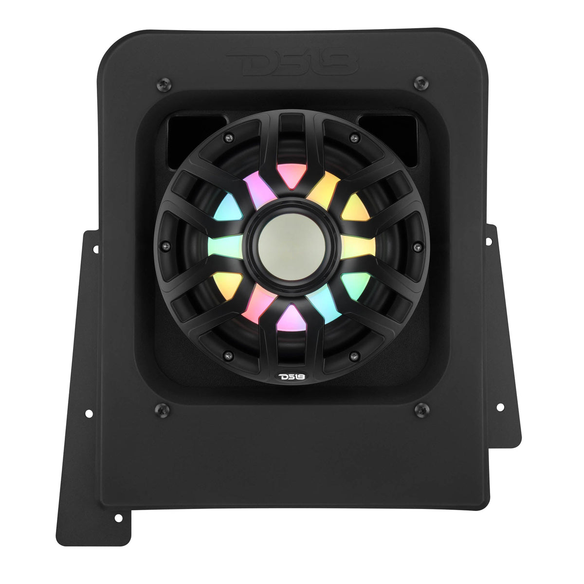 DS18 SLG-RSUB10LDV2 Polaris Slingshot Rear Subwoofer Enclosure Loaded with NXL-IQSUB10/BK and Digital LED Ligh — view 4 of 5