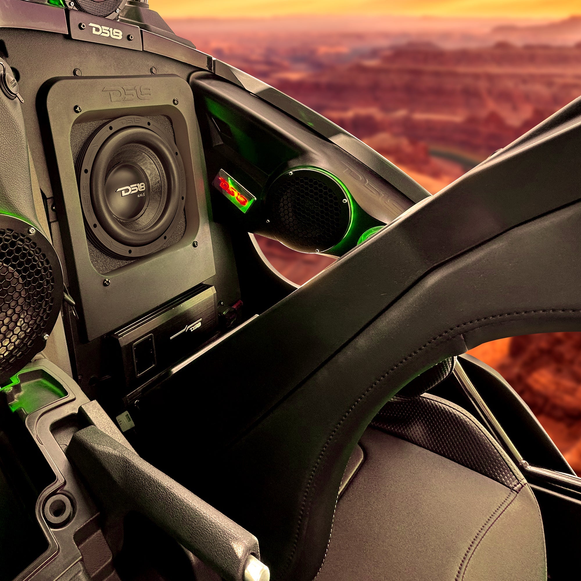 DS18 SLG-RSUB10XLLD Polaris Slingshot Loaded Rear Sealed 10" Subwoofer Enclosure Fits Either Passenger or Driv — view 2 of 5