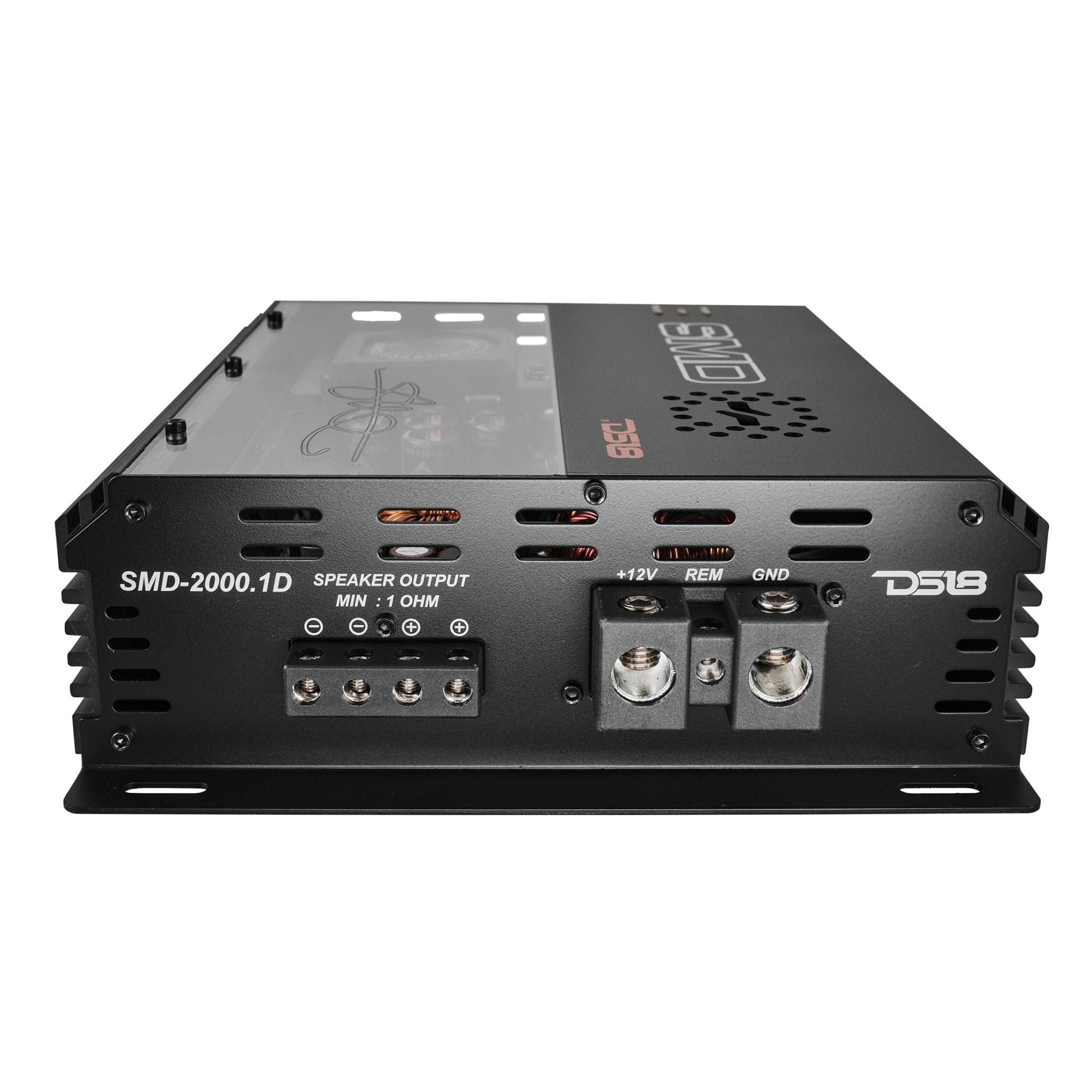 DS18 SMD Monoblock Amplifier with VM-1 Voltmeter and Digital LED Lights 2000W RMS at 1-ohm - Steve Meade Designs