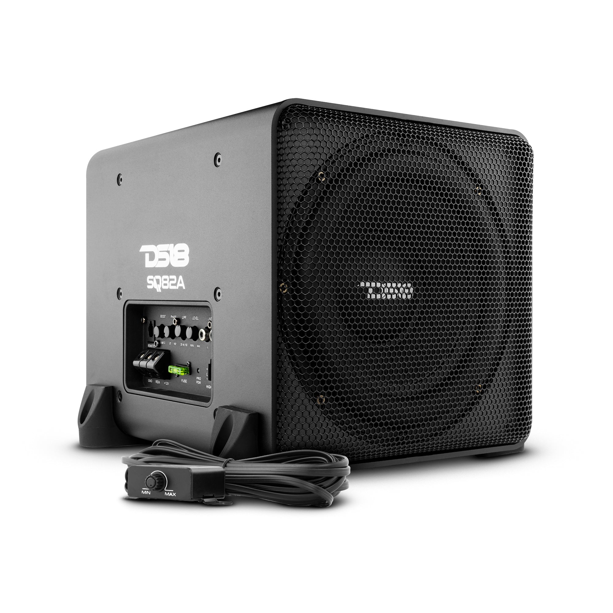 DS18 Dual 8" Loaded Amplified High End Aluminum Subwoofer Enclosure 300 Watts Rms