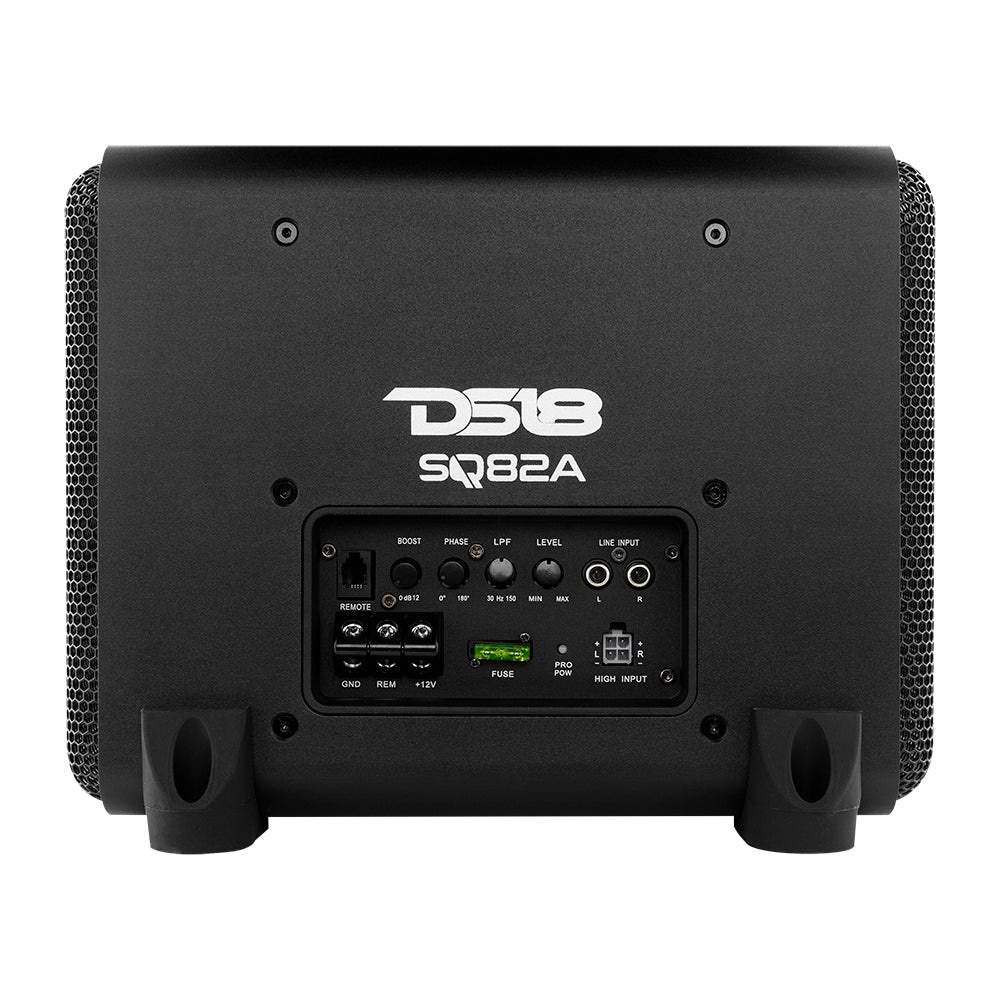 DS18 Dual 8" Loaded Amplified High End Aluminum Subwoofer Enclosure 300 Watts Rms
