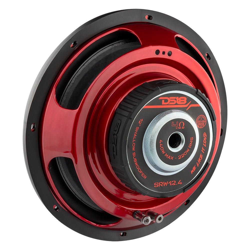 DS18 SRW Shallow-Mount 12" Subwoofer 220 Watts Rms SVC 4-Ohm