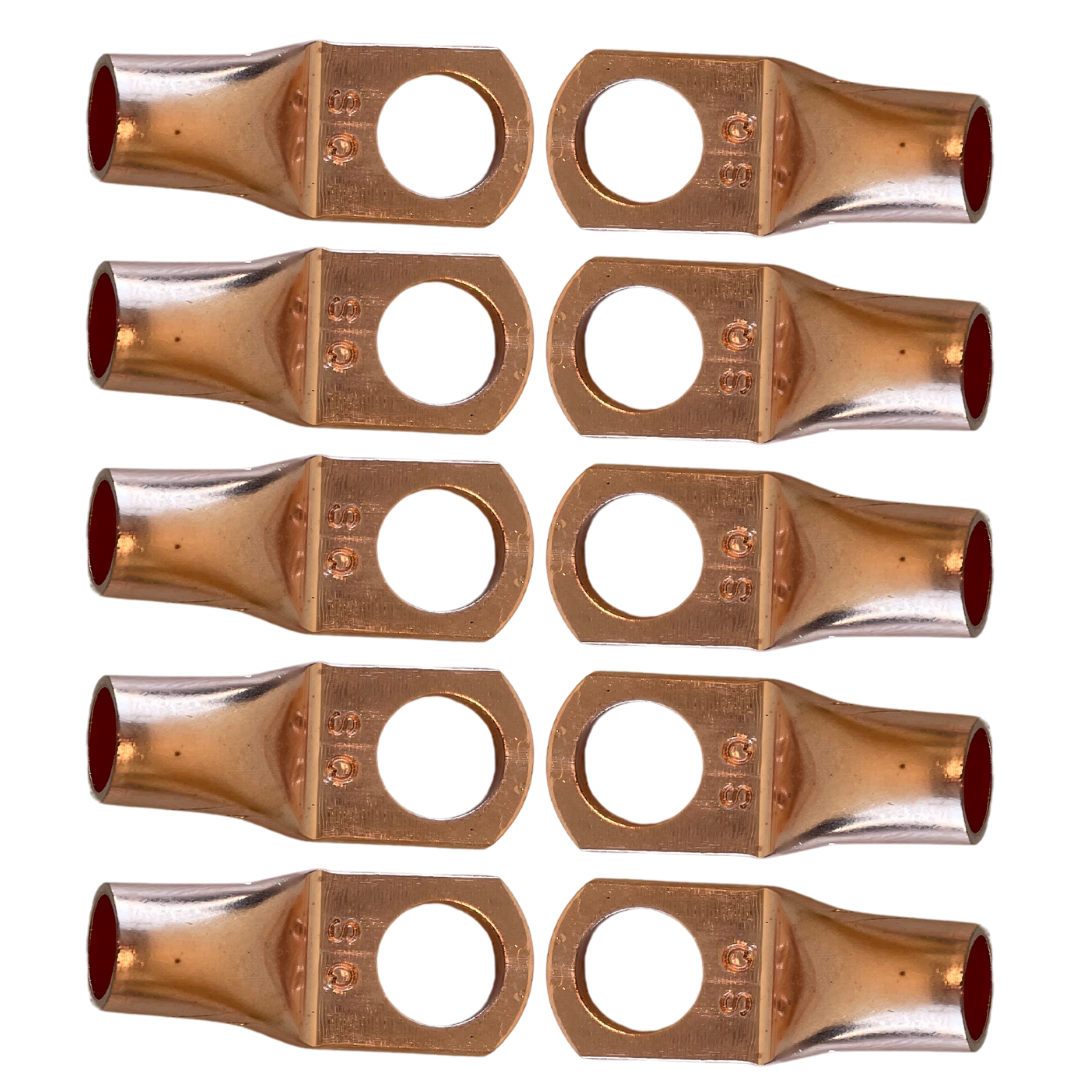 SoundQubed 4 Gauge Ring Terminal Lugs - Copper