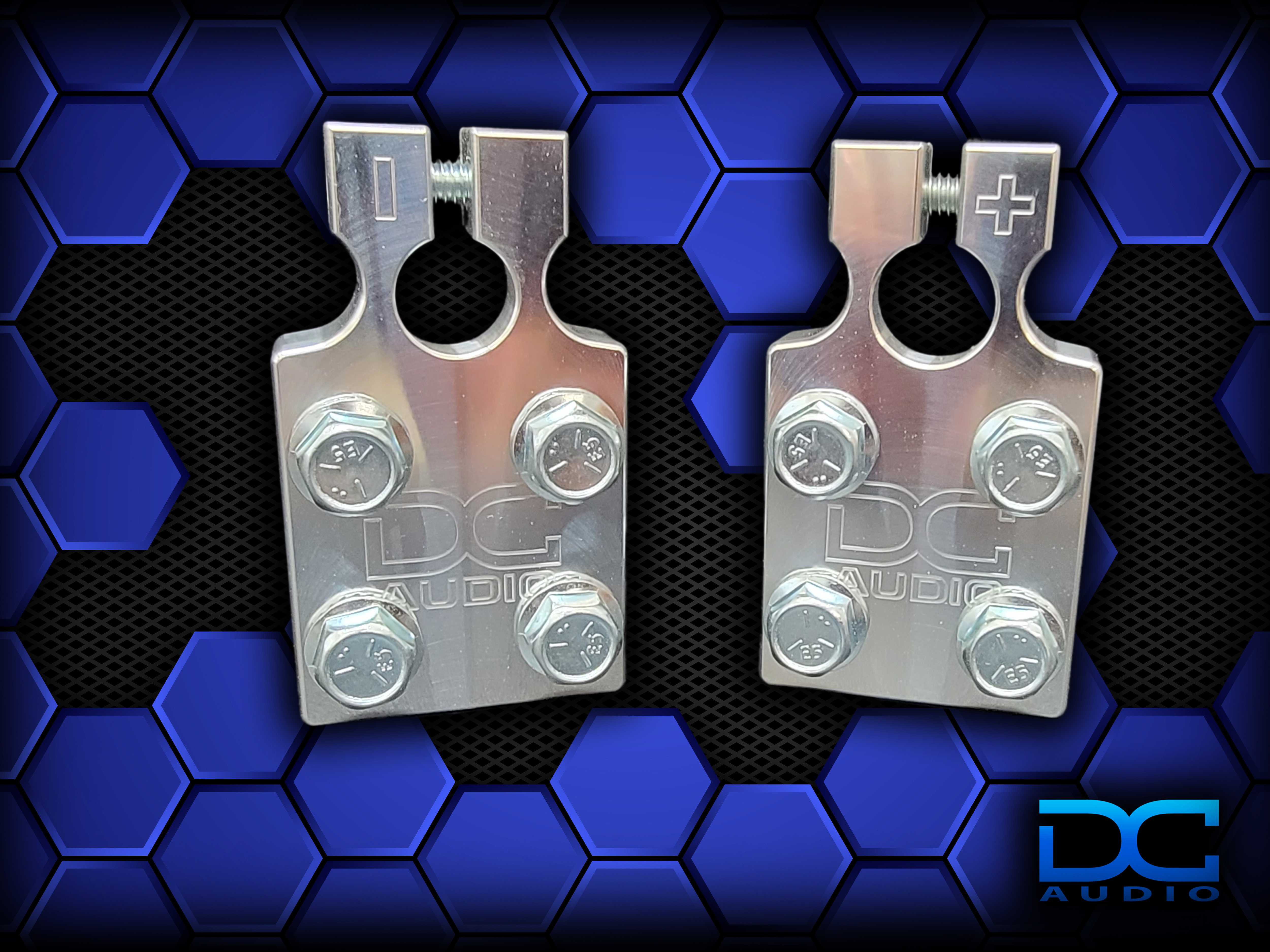 DC Audio 4-Lug SAE Clamp Battery Terminals (Pair)