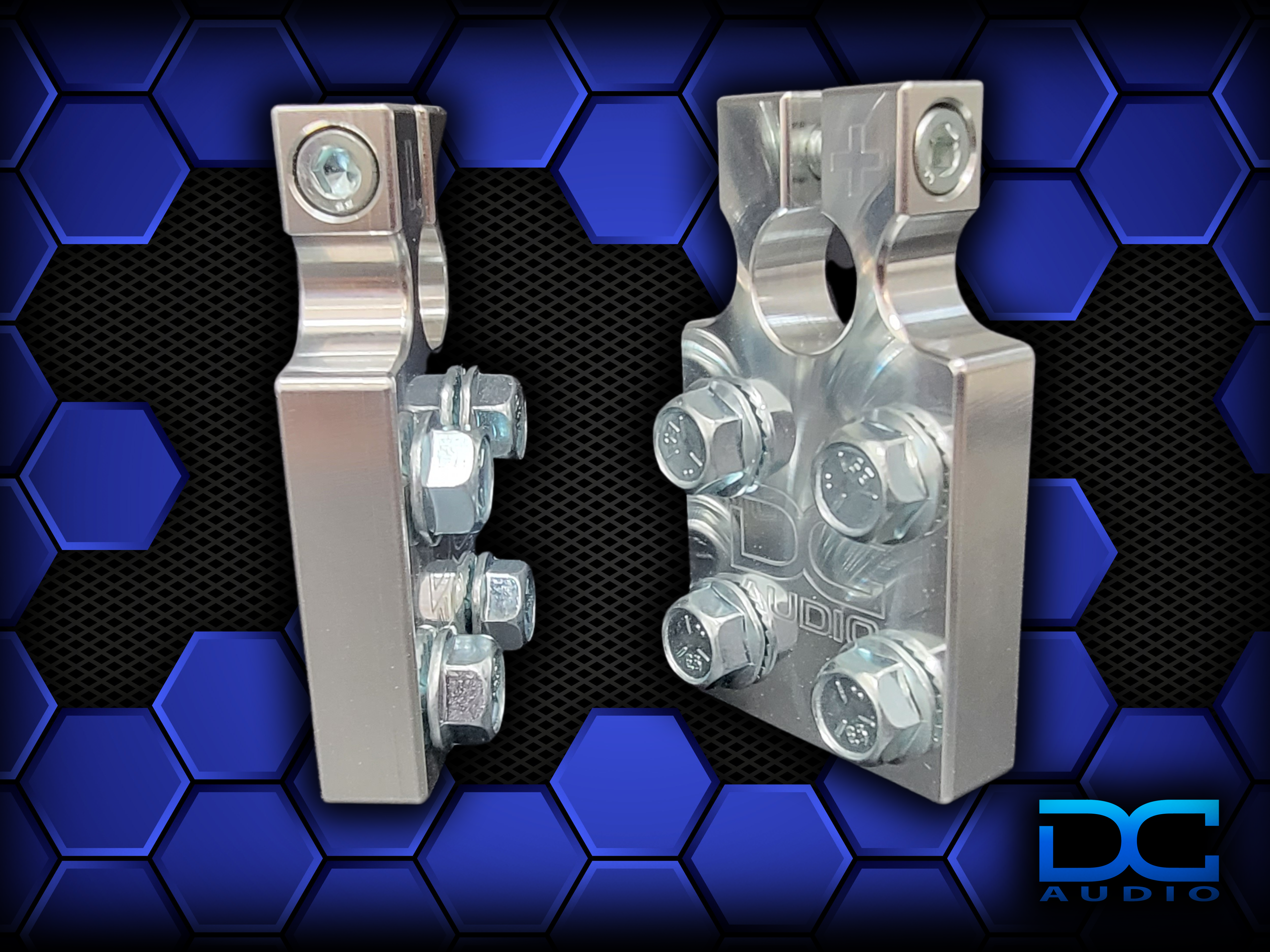 DC Audio 4-Lug SAE Clamp Battery Terminals (Pair)