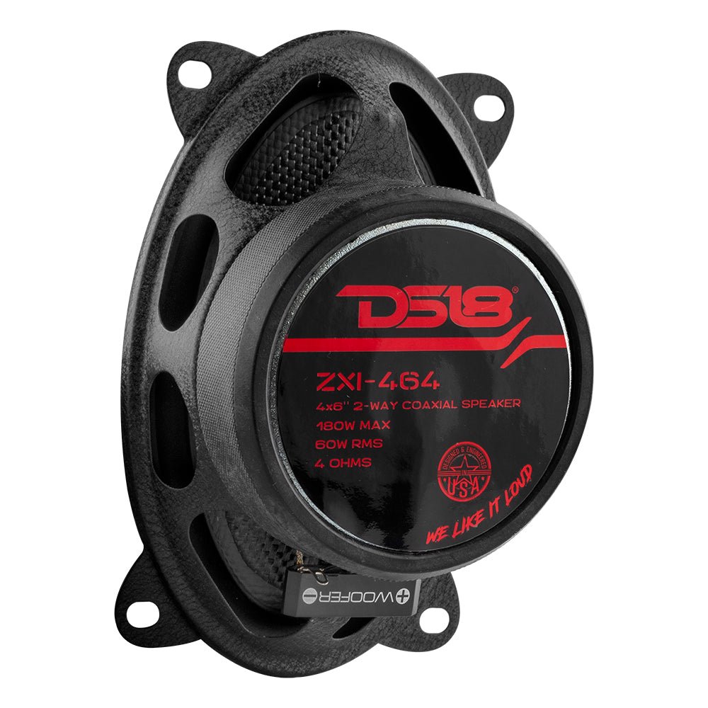DS18 ZXI 4x6" 2-Way Coaxial Speakers with Kevlar Cone | 60 Watts RMS 4-Ohm