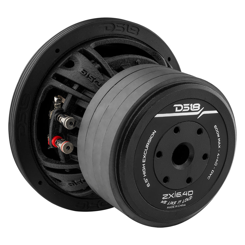DS18 ZXI 6.5" High Excursion Subwoofer Quad Stacked Magnets 300 Watts Rms DVC 4-Ohm