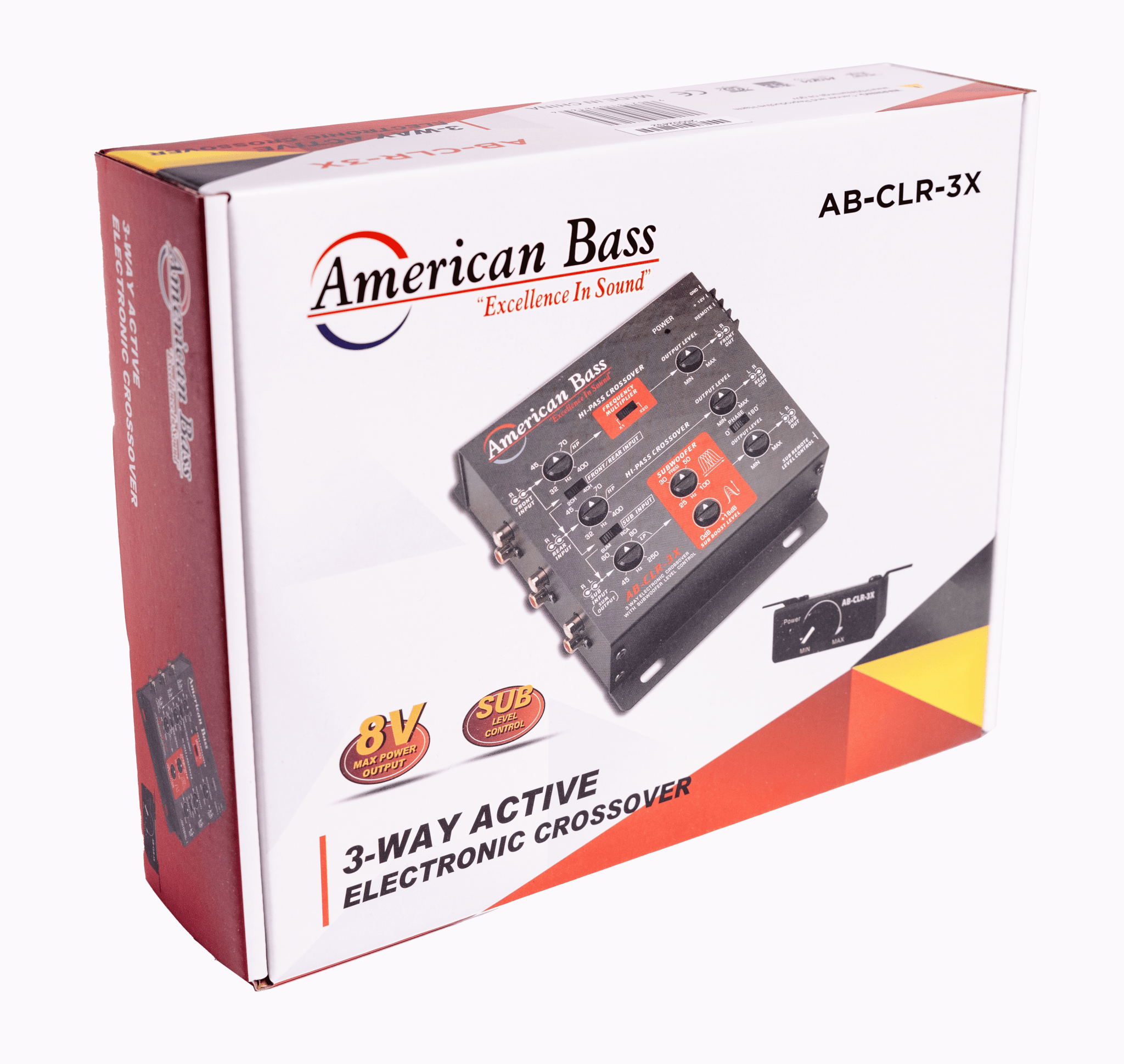 American Bass AB-CLR-3X 3-Way Active Electronic Crossover with Subwoofer Level Control