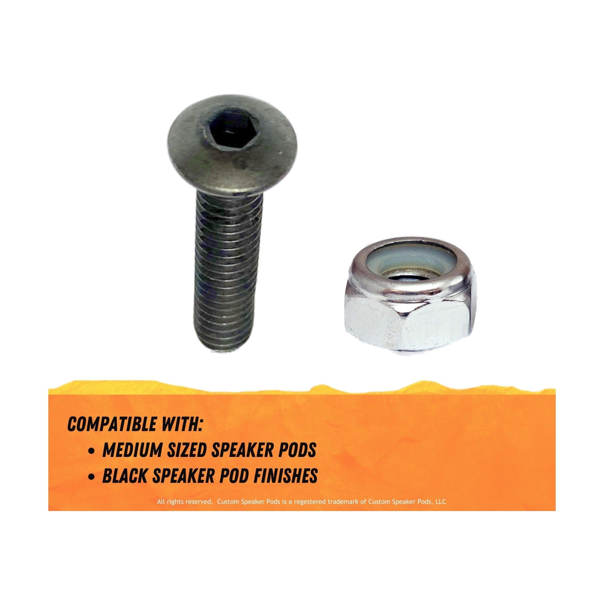 Custom Speaker Pods HP-83-75-MS-XB-BS-21 Bag 'O Nuts and Black Oxide Hex Button Head Machine Screws