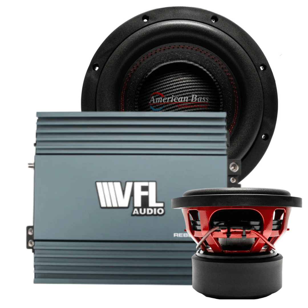 American Bass Big Bass Bundle — 2x HAWK 10" Subwoofer + VFL Rebel REBEL-5000.1 Amplifier