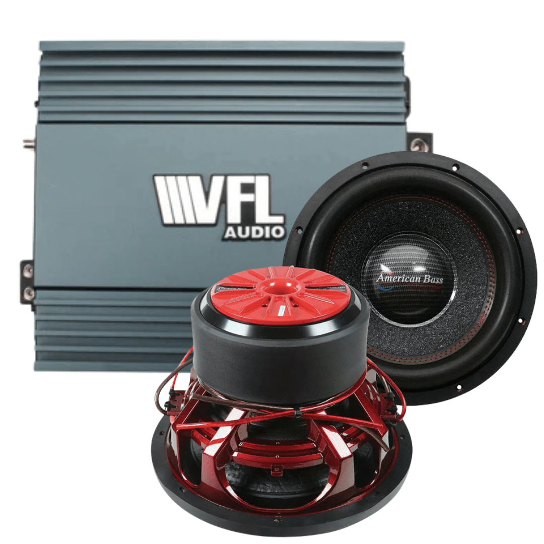 American Bass Big Bass Bundle — 2x HAWK 12" Subwoofer + VFL Rebel REBEL-5000.1 Amplifier